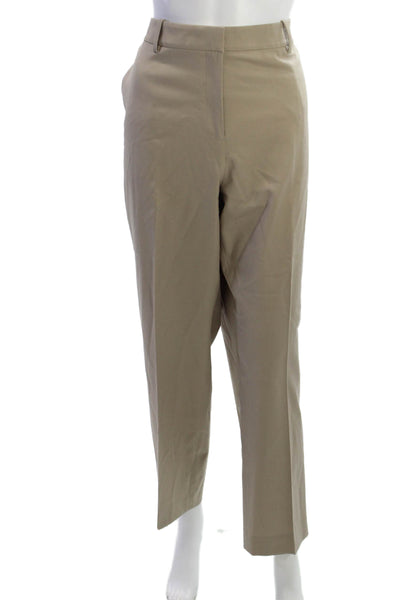 Lafayette 148 New York Womens Dress Pants Beige Wool Zip Size 12