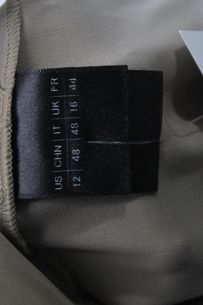 Lafayette 148 New York Womens Dress Pants Beige Wool Zip Size 12