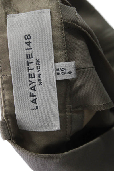 Lafayette 148 New York Womens Dress Pants Beige Wool Zip Size 12