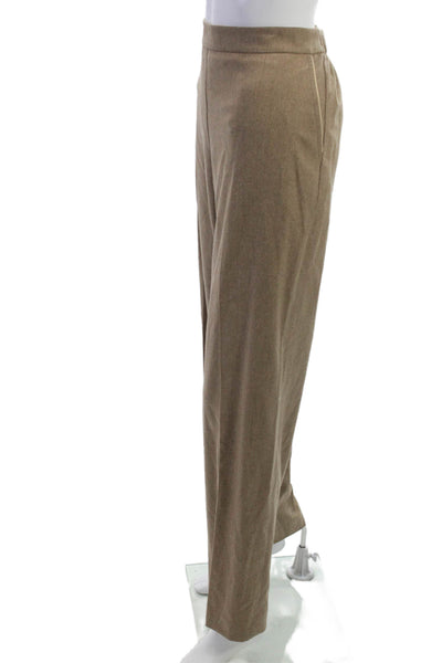 Lafayette 148 New York Womens Wool Dress Pants Brown Pull On Size L