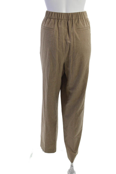 Lafayette 148 New York Womens Wool Dress Pants Brown Pull On Size L