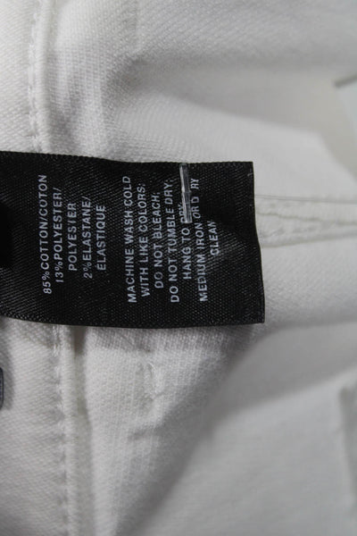 Lafayette 148 New York Womens Cropped White Cotton Pants Size 12