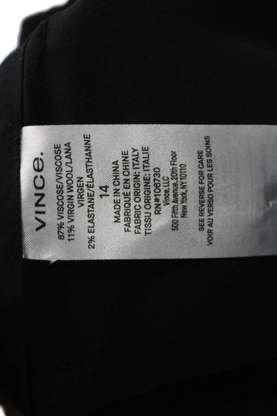 Vince Womens Ankle Pants Black Zip Size 14