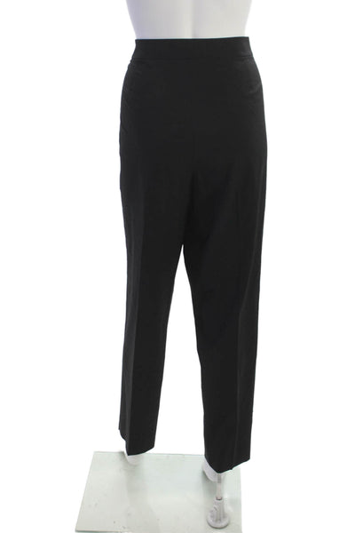 Lafayette 148 New York Women Dress Pants Black Virgin Wool Button Size 12