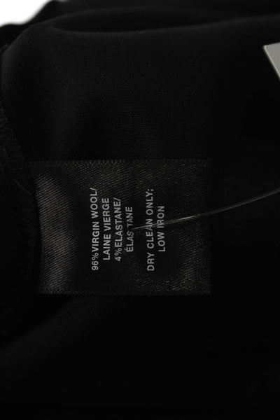 Lafayette 148 New York Women Dress Pants Black Virgin Wool Button Size 12