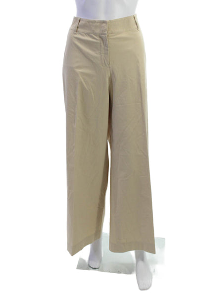 Lafayette 148 New York Womens Dress Pants Beige Cotton Zip Size 12