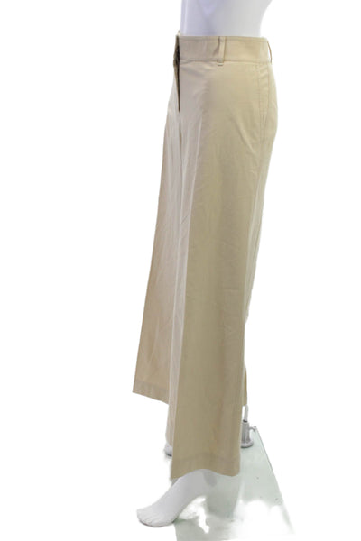 Lafayette 148 New York Womens Dress Pants Beige Cotton Zip Size 12