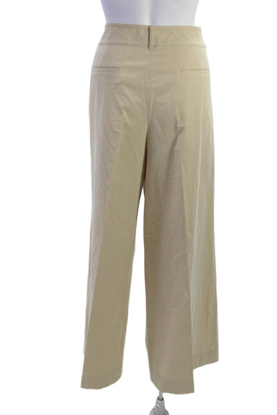 Lafayette 148 New York Womens Dress Pants Beige Cotton Zip Size 12