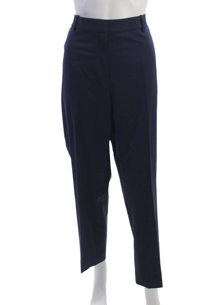 Lafayette 148 New York Womens Dress Pants Blue Wool Zip Size 12