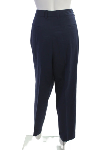 Lafayette 148 New York Womens Dress Pants Blue Wool Zip Size 12