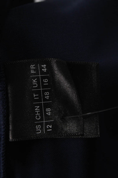 Lafayette 148 New York Womens Dress Pants Blue Wool Zip Size 12