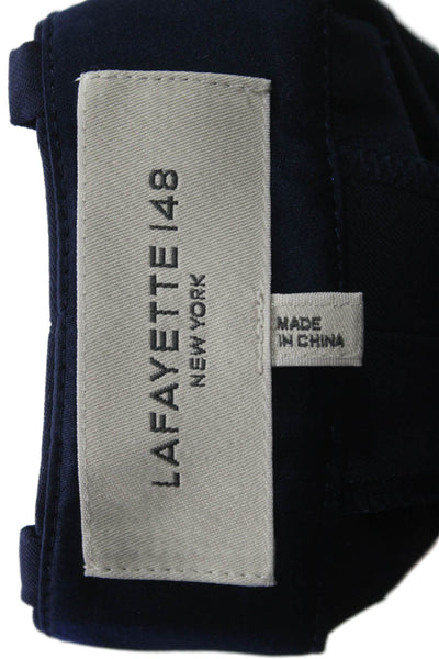 Lafayette 148 New York Womens Dress Pants Blue Wool Zip Size 12
