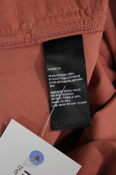 Lafayette 148 New York Womens Cropped Orange Cotton Pants Zip Inseam 25 Size 12