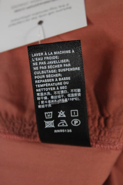 Lafayette 148 New York Womens Cropped Orange Cotton Pants Zip Inseam 25 Size 12