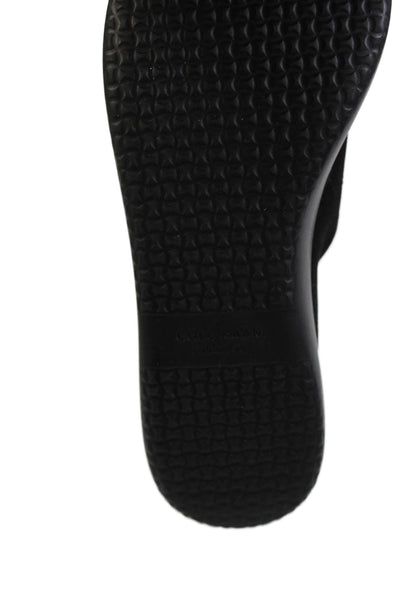 Cole Haan Womens Suede Quilted Texture Slide On Loafer Flats Black Size 10 B