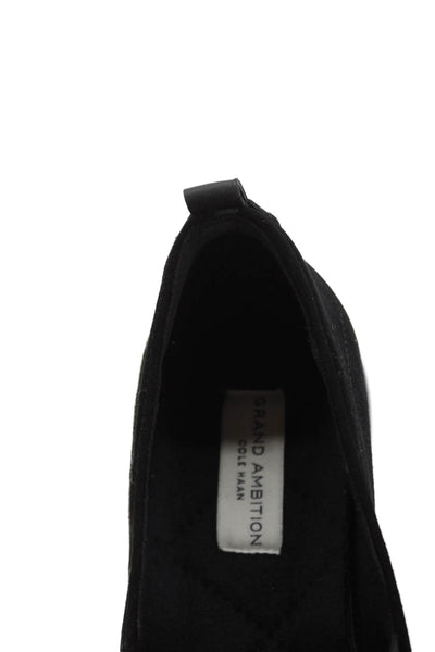 Cole Haan Womens Suede Quilted Texture Slide On Loafer Flats Black Size 10 B