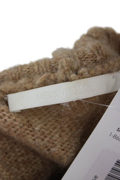 Helmut Lang Women Pullover Sweater Beige Wool Crewneck Long Sleeve Size S