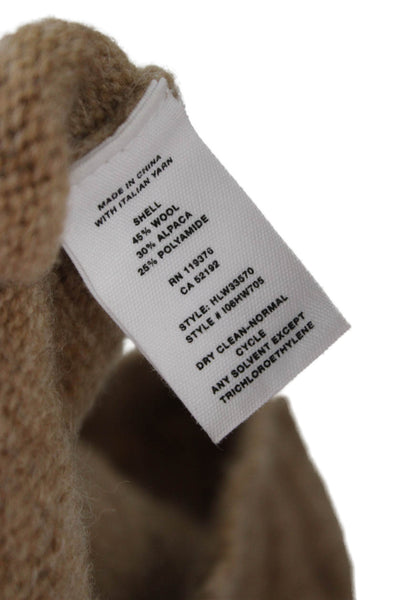 Helmut Lang Women Pullover Sweater Beige Wool Crewneck Long Sleeve Size S