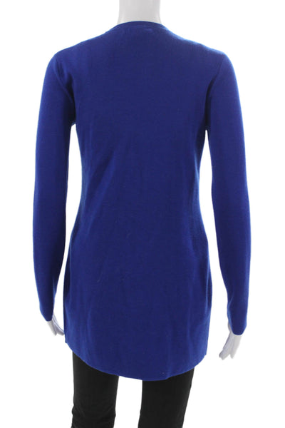 Michael Kors Womens Cashmere V-Neck Cardigan Blue Long Sleeve Size S