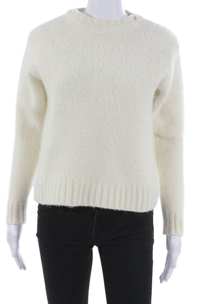 Zara Women Wool Pullover Sweater Crew Neck Long Sleeve Ivory Size M