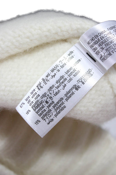 Zara Women Wool Pullover Sweater Crew Neck Long Sleeve Ivory Size M