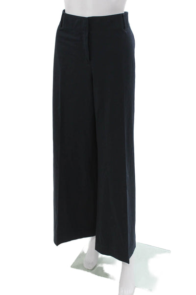 Lafayette 148 New York Women Blue Cotton Dress Pants Solid Size 12