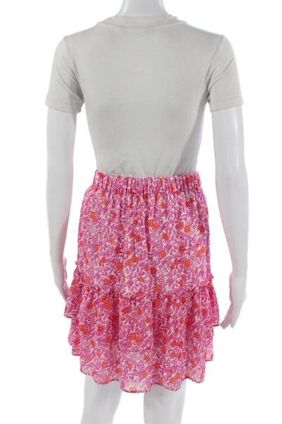J Crew Women Pink Floral Polyester Mini Skirt Size M