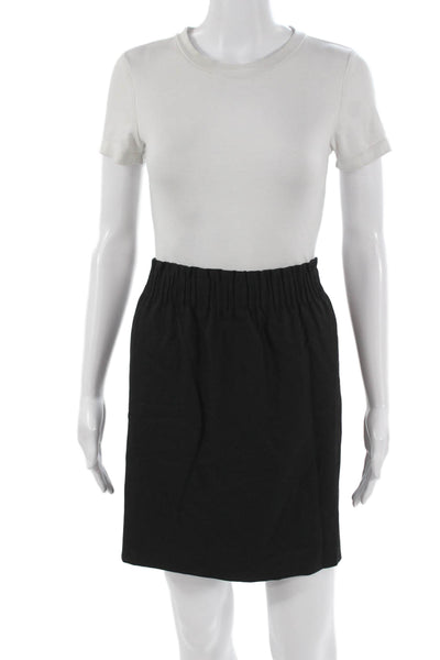 J Crew Womens Black Straight Pencil Skirt Wool Blend Pull On Size 14