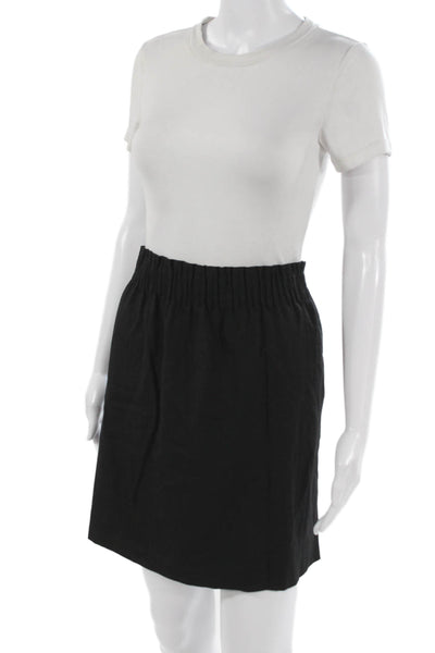 J Crew Womens Black Straight Pencil Skirt Wool Blend Pull On Size 14