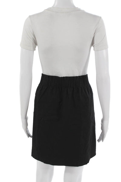 J Crew Womens Black Straight Pencil Skirt Wool Blend Pull On Size 14