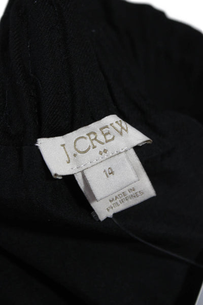 J Crew Womens Black Straight Pencil Skirt Wool Blend Pull On Size 14