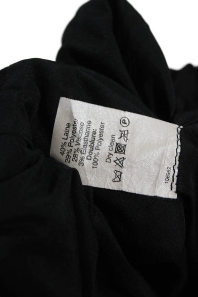 J Crew Womens Black Straight Pencil Skirt Wool Blend Pull On Size 14
