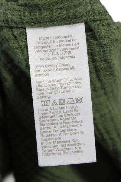 J Crew Womens Green Cotton Collared Basic Button-Up Long Sleeve Top Size L