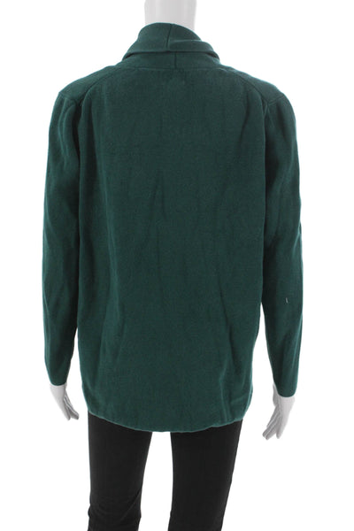 J Crew Womens Green Cotton Collared Long Sleeve Cardigan Sweater Size M