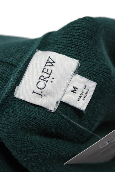 J Crew Womens Green Cotton Collared Long Sleeve Cardigan Sweater Size M