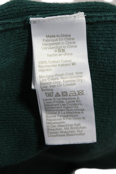 J Crew Womens Green Cotton Collared Long Sleeve Cardigan Sweater Size M