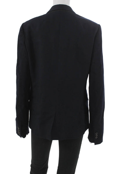 J Crew Women Blue Wool Blend Pant Suit Blazer Buttoned Long Sleeve Size 10 Tall