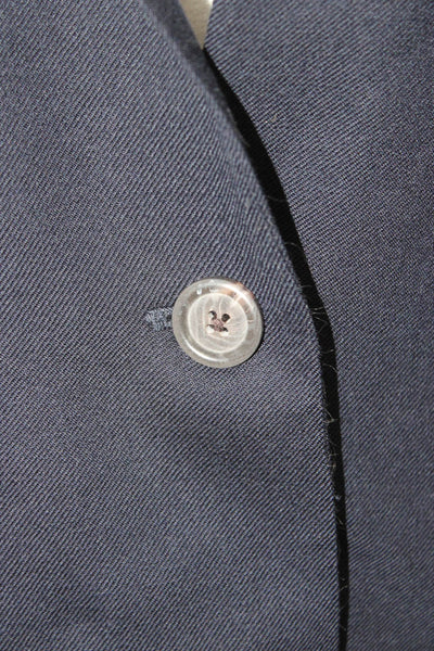 J Crew Women Blue Wool Blend Pant Suit Blazer Buttoned Long Sleeve Size 10 Tall