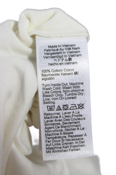 J Crew Womens White Turtleneck Long Sleeve Basic T Shirt 100% Cotton Size S