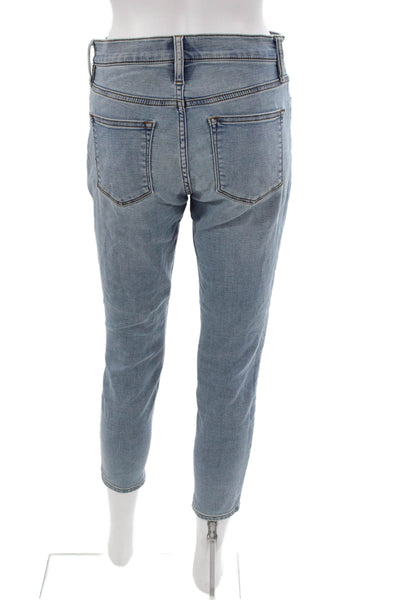 J Crew Women Ankle Jeans Blue Mid Rise Cotton Blend Petite Size 27