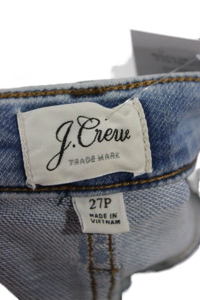 J Crew Women Ankle Jeans Blue Mid Rise Cotton Blend Petite Size 27