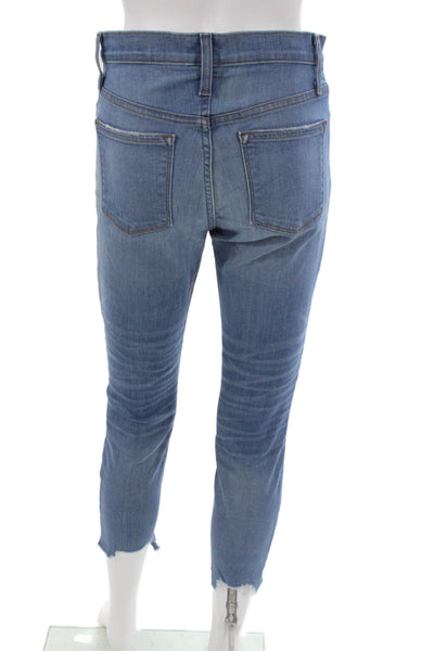 J Crew Womens Cropped Jeans Blue Cotton Mid Rise Petites Size 27