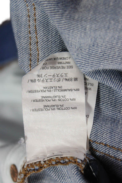 J Crew Womens Cropped Jeans Blue Cotton Mid Rise Petites Size 27