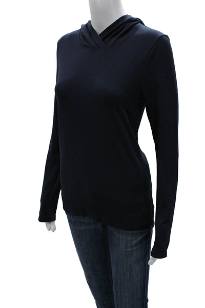 Athleta Womens Pullover Hoodie Blue Nylon Long Sleeve Size M