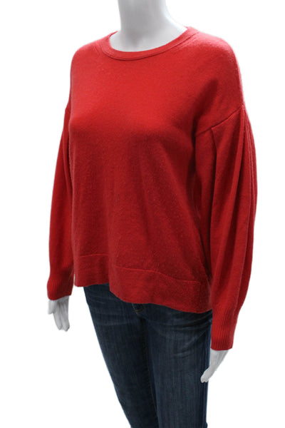 Vince Women Pullover Sweater Cashmere Red Crewneck Long Sleeve Size XS
