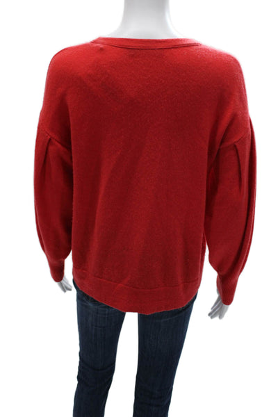 Vince Women Pullover Sweater Cashmere Red Crewneck Long Sleeve Size XS