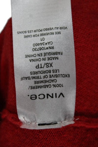 Vince Women Pullover Sweater Cashmere Red Crewneck Long Sleeve Size XS