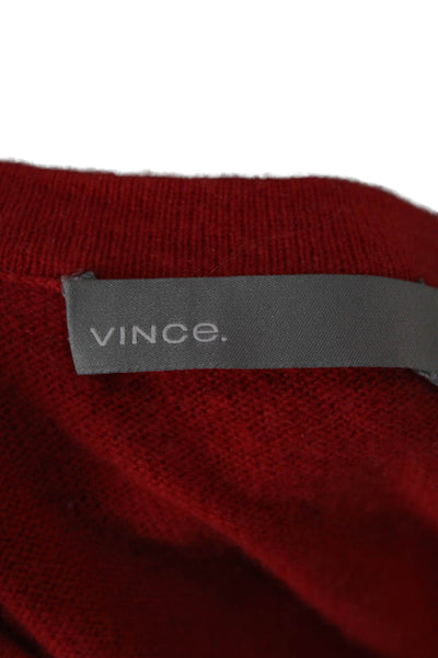 Vince Women Pullover Sweater Cashmere Red Crewneck Long Sleeve Size XS