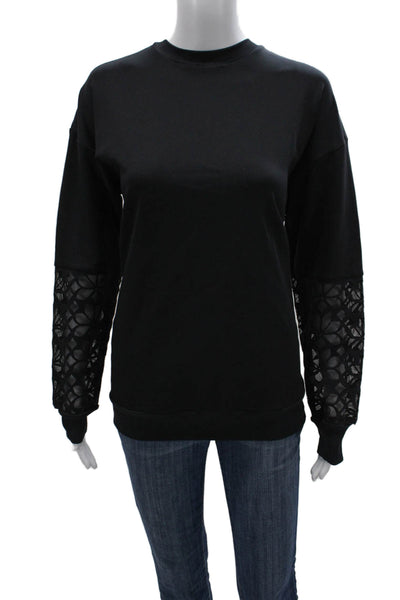 Ultracor Women Pullover Black Geometric Crewneck Longsleeve Nylon Size XS