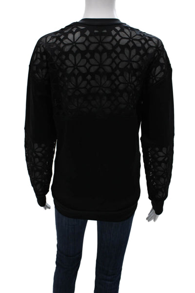 Ultracor Women Pullover Black Geometric Crewneck Longsleeve Nylon Size XS